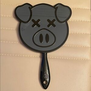 Black Pig Face Hand Mirror